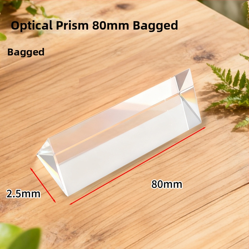 Optikai prizma fizika kísérletekhez: törés és diszperzió, K9 modell, üveg-plasztik kivitel