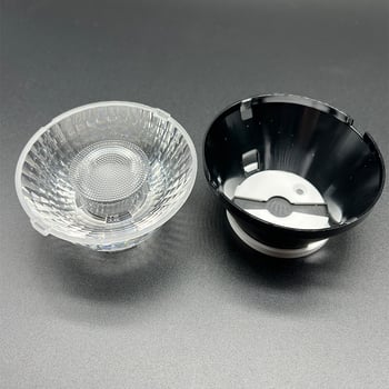 Φακό COB για LED downlight, ακρυλικός PMMA φακός με βάση, μοντέλο MJ7531H-12D, οπτικός PMMA υψηλής ποιότητας, διαπερατότητα φωτός ≥93%, επιλογές LED 1507/1820/CLU038, γωνίες δέσμης 12°/15°/24°/36°/69°