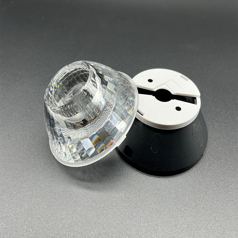 Φακό COB για LED downlight, ακρυλικός PMMA φακός με βάση, μοντέλο MJ7531H-12D, οπτικός PMMA υψηλής ποιότητας, διαπερατότητα φωτός ≥93%, επιλογές LED 1507/1820/CLU038, γωνίες δέσμης 12°/15°/24°/36°/69°