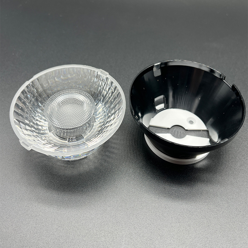 Φακό COB για LED downlight, ακρυλικός PMMA φακός με βάση, μοντέλο MJ7531H-12D, οπτικός PMMA υψηλής ποιότητας, διαπερατότητα φωτός ≥93%, επιλογές LED 1507/1820/CLU038, γωνίες δέσμης 12°/15°/24°/36°/69°