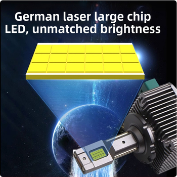 LED D-sorozat autófényszóró izzó, kompatibil D1S/D2S/D3S/D4S/D5S/D8S, 50W, 12V, 8000 lm, IP67, 10000 óra