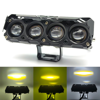 Négylencsés motorkerékpár reflektor — 25W, 8-80V, 1.2A, Alumínium