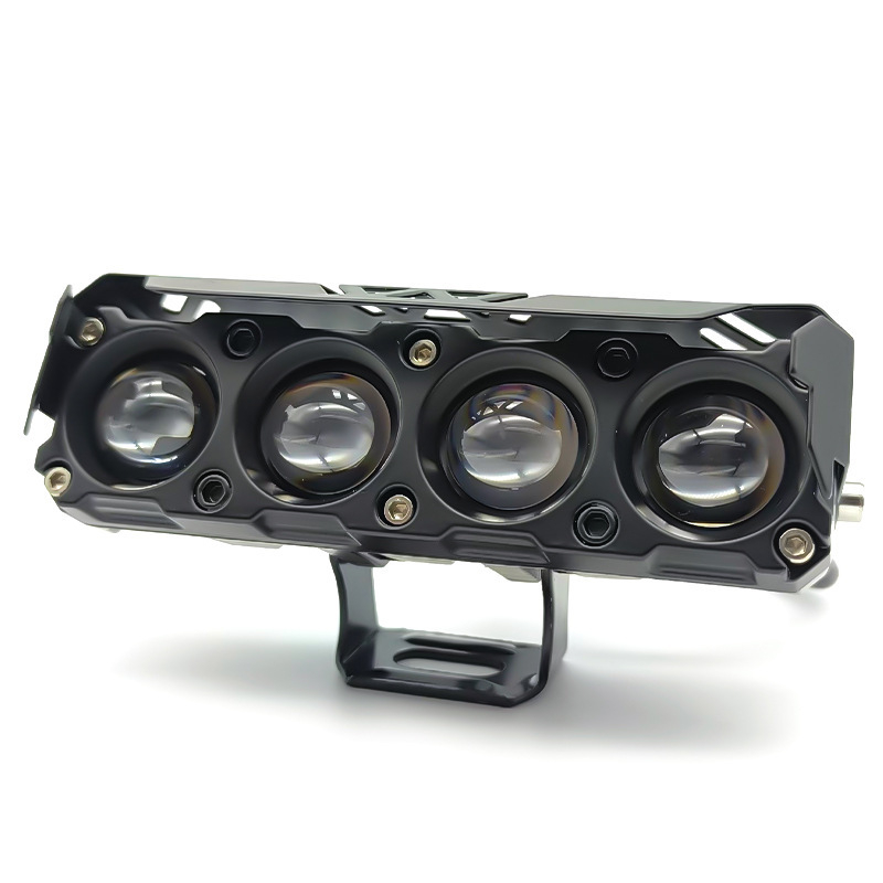 Négylencsés motorkerékpár reflektor — 25W, 8-80V, 1.2A, Alumínium