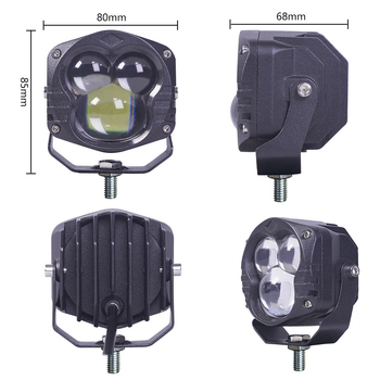 LED kvadratna radna svjetiljka za auto s integriranim visokim i niskim snopom, motocikl svjetlo, off-road svjetlo (40W, 12-80V DC, IP67, 6500K, 30000h)