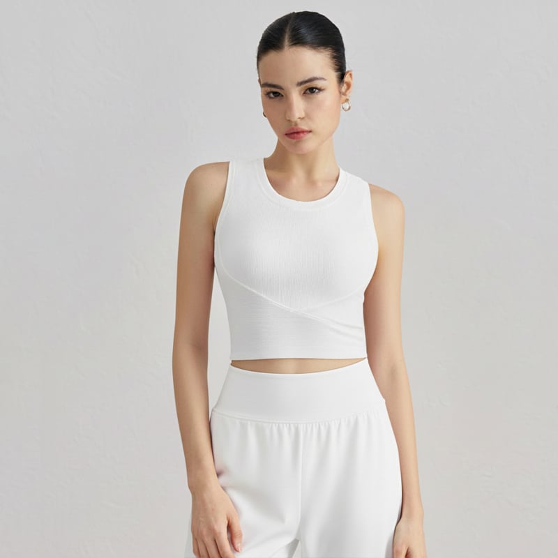 Τοπ γιόγκα με επενδύσεις στήθους - αναπνεύσιμο, σταθερές θήκες στήθους, απορροφητικά κραδασμών, στενή εφαρμογή