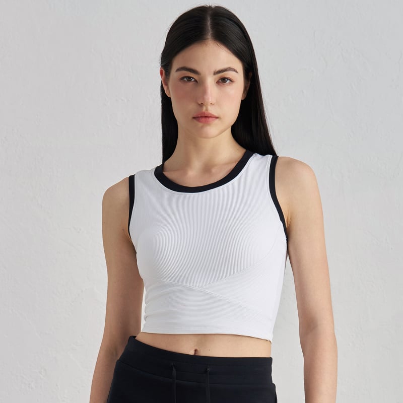 Τοπ γιόγκα με επενδύσεις στήθους - αναπνεύσιμο, σταθερές θήκες στήθους, απορροφητικά κραδασμών, στενή εφαρμογή