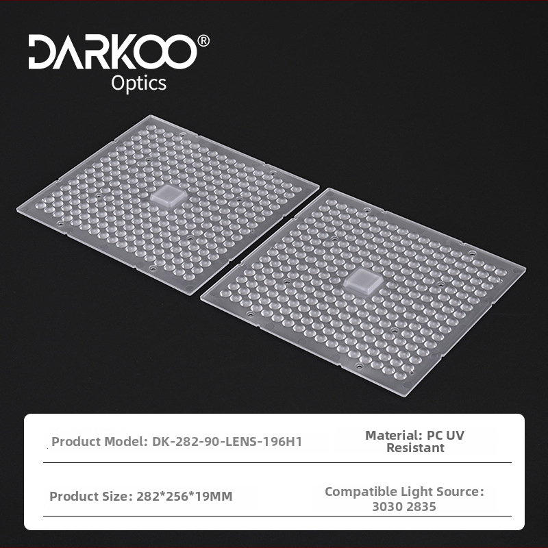 Φακός εξωτερικού φωτισμού, γωνία δέσμης 90°, UV-ανθεκτικό PC, συμβατός με LED πηγές 3030/2835, μοντέλο DK-282-90-lens-196h1