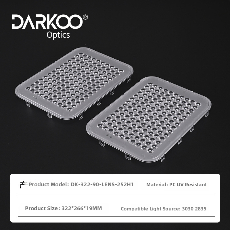 Φακός εξωτερικού φωτισμού, γωνία δέσμης 90°, UV-ανθεκτικό PC, συμβατός με LED πηγές 3030/2835, μοντέλο DK-282-90-lens-196h1