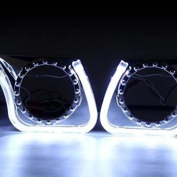 Dekorativni poklopac za far auta s LED Angel Eye, U-oblik vodilica svjetla, integrirani poklopac, 12V, 8W, univerzalno kompatibilno