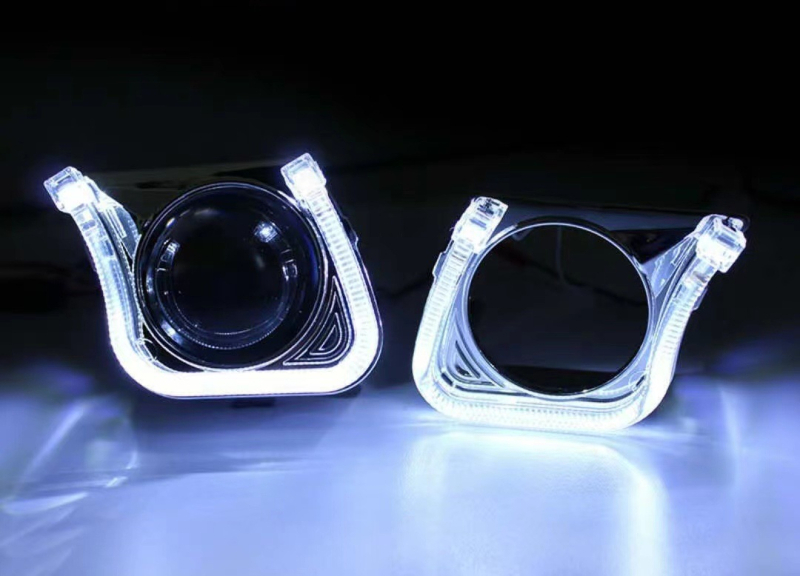 Dekorativni poklopac za far auta s LED Angel Eye, U-oblik vodilica svjetla, integrirani poklopac, 12V, 8W, univerzalno kompatibilno