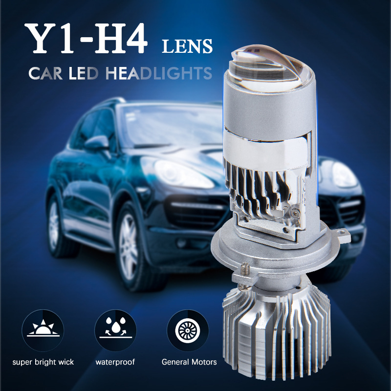 Motorkerékpár LED fényszóró H4 mátrix lencsével, Y1MT, 36W, 12V, IP67