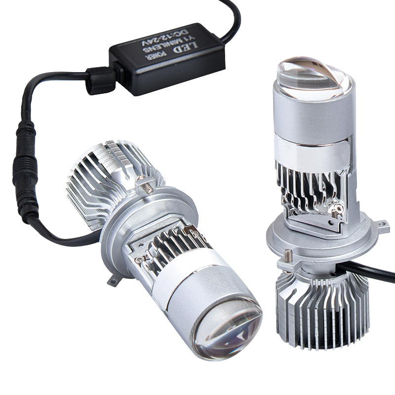 Motorkerékpár LED fényszóró H4 mátrix lencsével, Y1MT, 36W, 12V, IP67