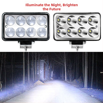 Teherautó LED fényszóró négyzet alakú reflexkosaras és domború lencsével – 24W, 12–80V, IP68, 4200 lm