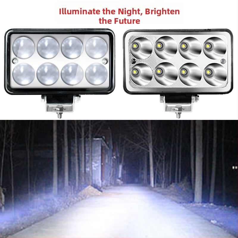 Teherautó LED fényszóró négyzet alakú reflexkosaras és domború lencsével – 24W, 12–80V, IP68, 4200 lm