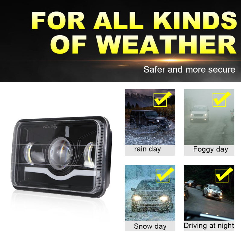 Off-road járművek első LED fénye, univerzális rögzítés, 12V, 45W, 4700LM, IP67, alumínium ház