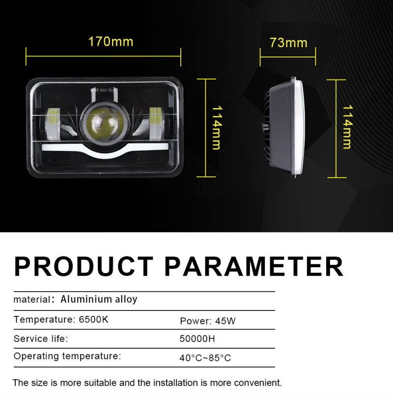 Off-road járművek első LED fénye, univerzális rögzítés, 12V, 45W, 4700LM, IP67, alumínium ház