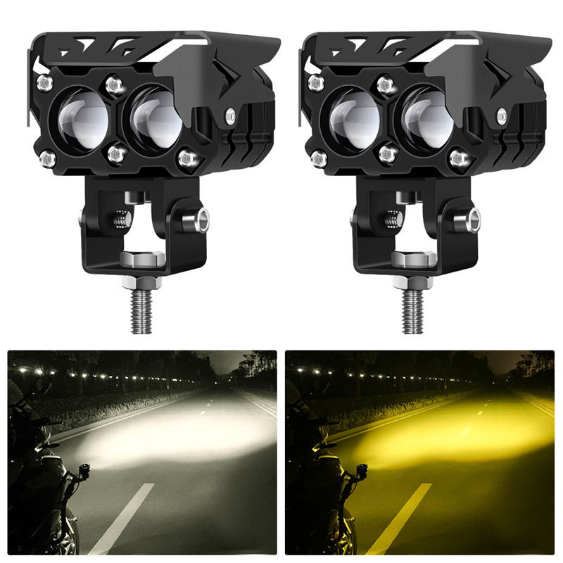 Motociklistički LED reflektor s dvobojnom lećom, vanjsko radno LED svjetlo, visok i nizak snop