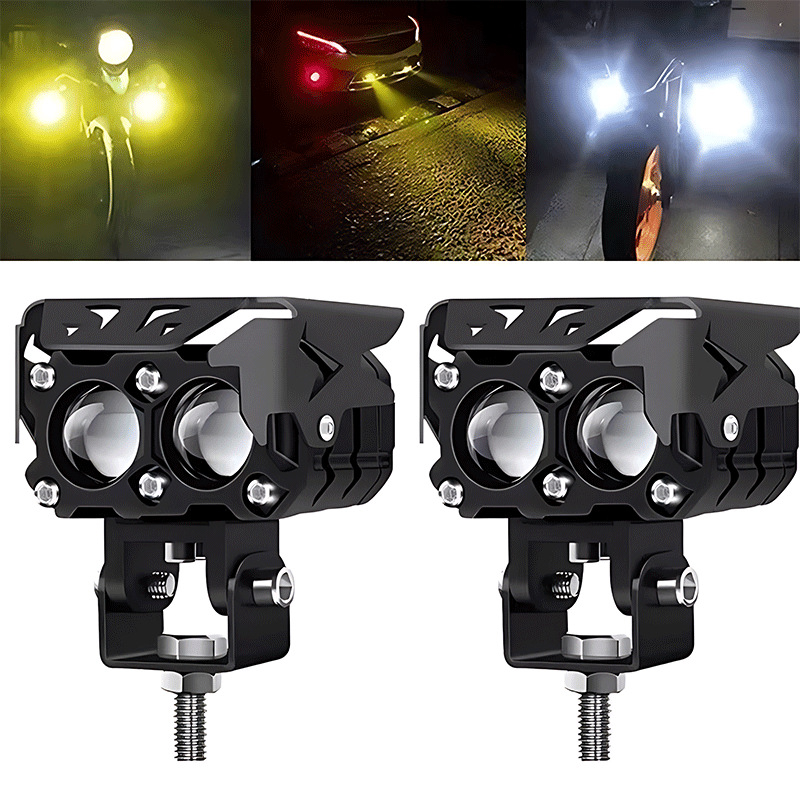 Motociklistički LED reflektor s dvobojnom lećom, vanjsko radno LED svjetlo, visok i nizak snop