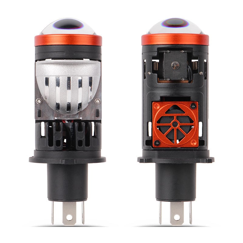 H4 lézer lencsés fényszóró integrált magas/alacsony fényerővel, LED 55W, 12V, 5000–5500 lm, IP65, alumínium ház, 50 000 órás élettartam