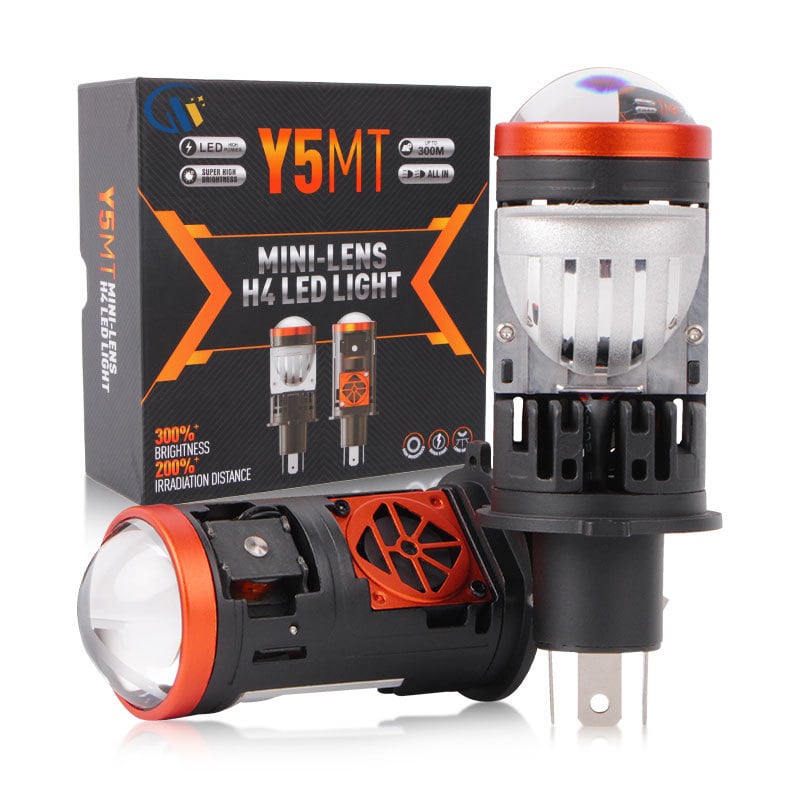 H4 lézer lencsés fényszóró integrált magas/alacsony fényerővel, LED 55W, 12V, 5000–5500 lm, IP65, alumínium ház, 50 000 órás élettartam