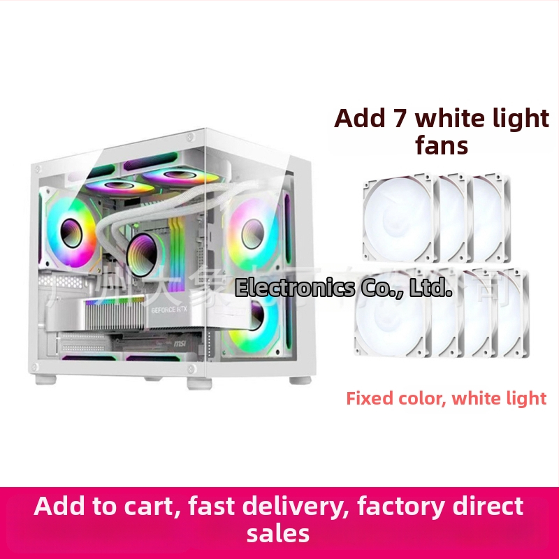 Mini PC skrinka bez stĺpov s prizmatickým dizajnom — MicroATX kompatibilný, vodné chladenie, bočný priehľadný panel