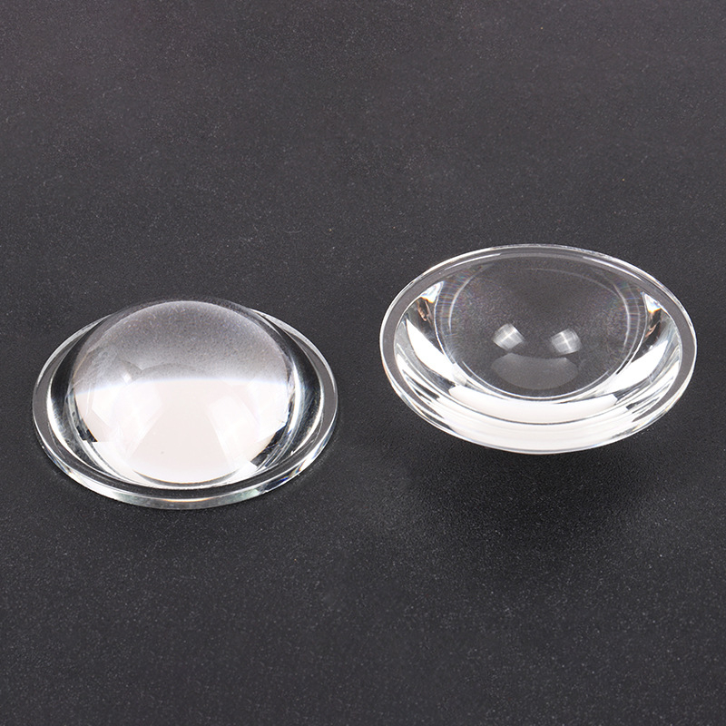 Κυρτός φακός γυαλιού για προβολείς αυτοκινήτων και προβολείς ομίχλης, μοντέλο TJ-85, διαφάνεια >90%, γωνία δέσμης 90°, λειτουργική θερμοκρασία -50 έως 500 °C