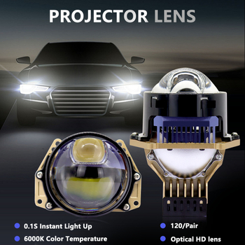 Autó LED fényszóró közvetlen lézerrel, kör alakú dizájn, 75W, 12V, 6000K, nagy fényerő