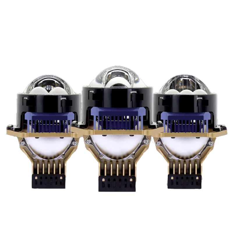 Autó LED fényszóró közvetlen lézerrel, kör alakú dizájn, 75W, 12V, 6000K, nagy fényerő