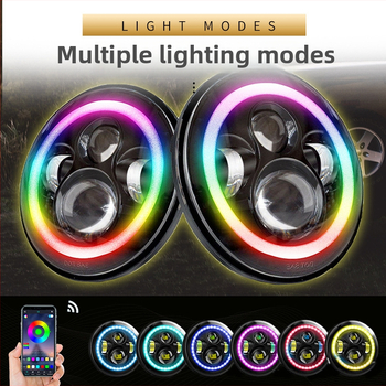 Wrangler prednja svjetla s integriranim visokim i niskim snopom, RGB Angel Eye LED, 38W 12V IP68 aluminijska legura