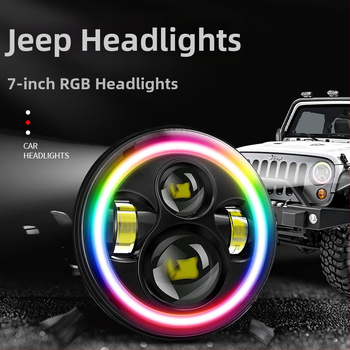 Wrangler prednja svjetla s integriranim visokim i niskim snopom, RGB Angel Eye LED, 38W 12V IP68 aluminijska legura