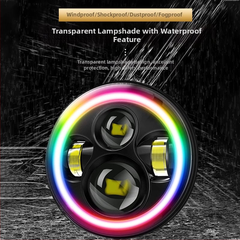 Wrangler prednja svjetla s integriranim visokim i niskim snopom, RGB Angel Eye LED, 38W 12V IP68 aluminijska legura