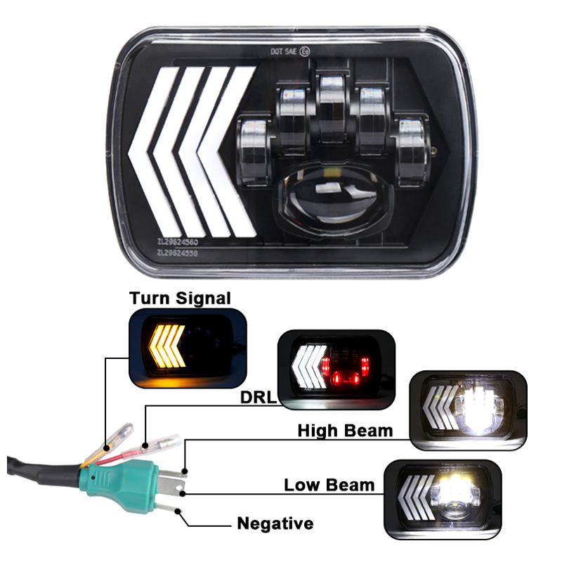 LED far Jeep Wrangler – dizajn s 4 strelicama, 75W, 12V, IP68, 6500LM, model MMR_7DZ