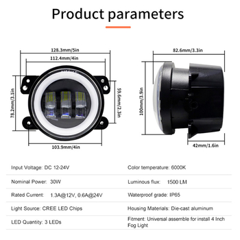 KEMAUTO svjetla za maglu za Wrangler – LED, 35W, 12V, 4500 lm, IP68