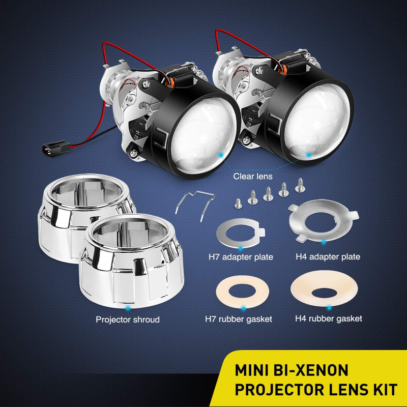 Automobilski i motociklistički far s dvostrukim lećama (TJ1, 55W, 12V, IP67, 6000lm)