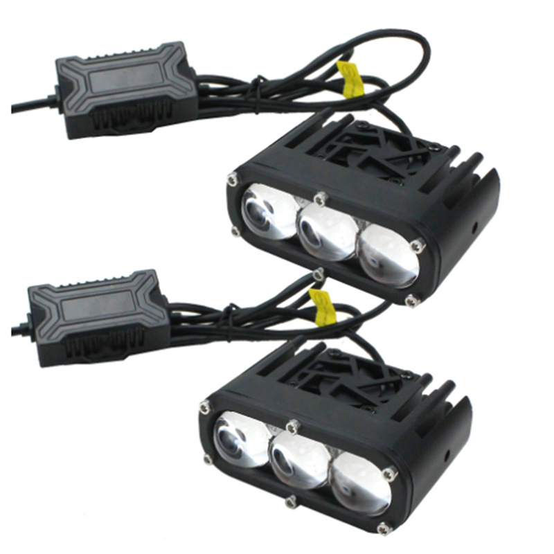 LED motociklističko svjetlo s tri LED diode, 120W, 12V DC, IP67, 12000LM
