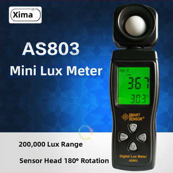 Hima AS803 Prenosný vysoko presný merač svetla, kompaktný ručný fotometer (merač luminancie), napájaný 3× AA batériami