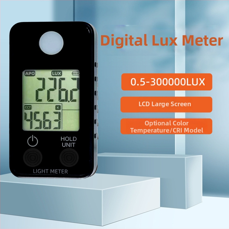 SUPTOOL integrovaný mini svetlomer pre meranie plného spektra jasnosti, farebnej teploty a CRI; napájanie 2x AAA batériami