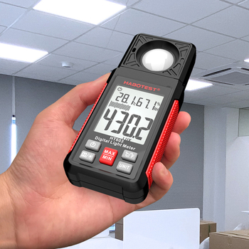 HT603 HABOTEST intelligens digitális fényerősségmérő - Tápellátás: 3x1.5V AAA, Hőmérséklet-tartomány: -20°C–60°C, Nedvesség: 0%–99,9% RH, Magáncímkézés licenc: Igen
