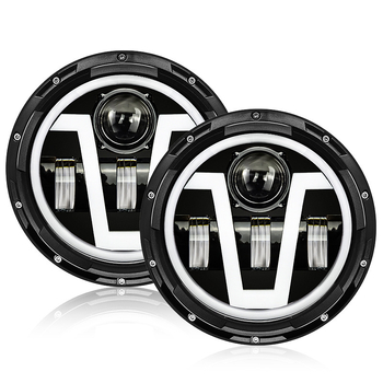 Kvadratna LED glavna svjetla za Jeep Wrangler — u stilu strelice, 12V, 6500 lm, IP68, vijek trajanja 50.000 sati