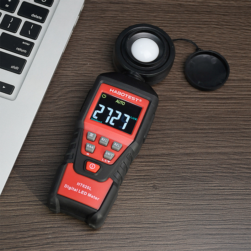 HABOTEST HT620L Ψηφιακός μετρητής φωτεινότητας, Υψηλής ακρίβειας φωτομετρικός μετρητής, Τροφοδοσία από 3×1.5V AAA μπαταρίες
