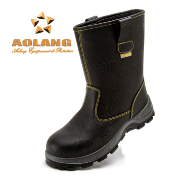 Ανδρικά παπούτσια ασφαλείας με μεταλλικό δάχτυλο, προστασία από κρούσεις και διάτρηση, διαπνοή, ανθεκτικά, υψηλό επάνω μέρος από δέρμα με υφή λιτσι