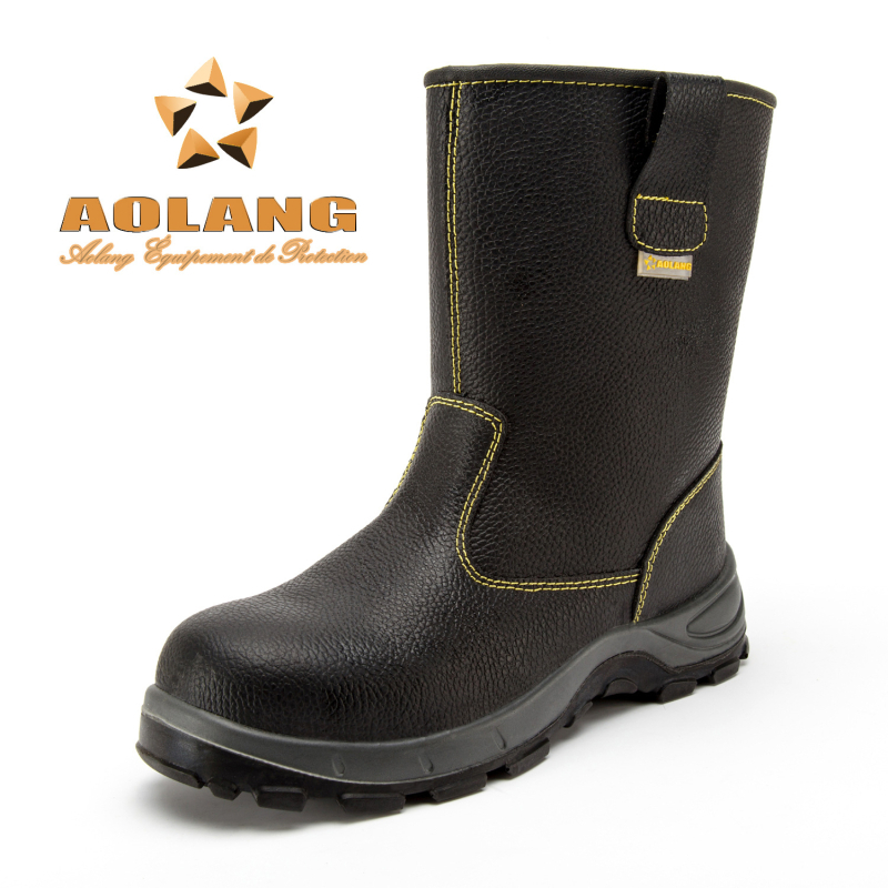 Ανδρικά παπούτσια ασφαλείας με μεταλλικό δάχτυλο, προστασία από κρούσεις και διάτρηση, διαπνοή, ανθεκτικά, υψηλό επάνω μέρος από δέρμα με υφή λιτσι