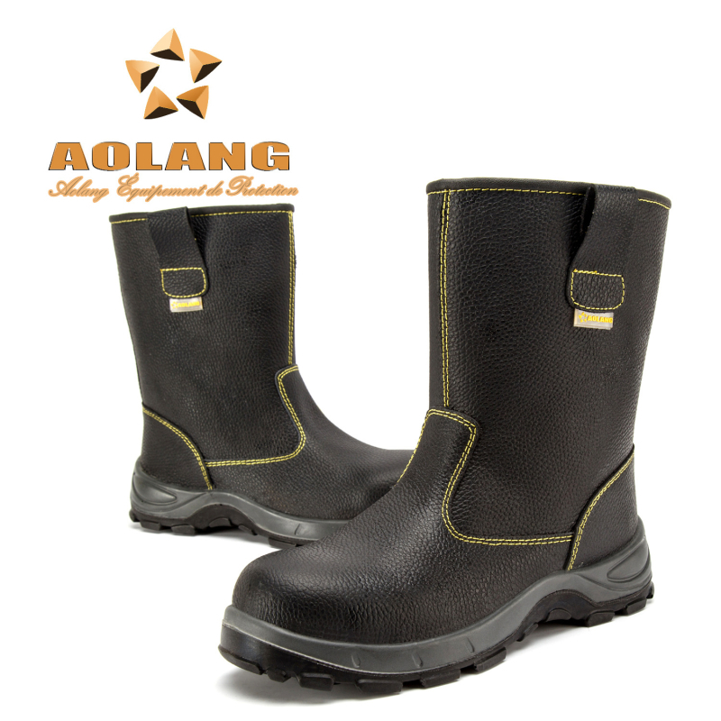 Ανδρικά παπούτσια ασφαλείας με μεταλλικό δάχτυλο, προστασία από κρούσεις και διάτρηση, διαπνοή, ανθεκτικά, υψηλό επάνω μέρος από δέρμα με υφή λιτσι