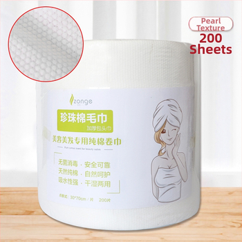 Jednorázové rolky na sušenie vlasov pre kozmetické salóny a holičstvá, mimoriadne savé, hrubé netkané utierky (netkaná tkanina; bavlna 70% / 30% obsah; savosť 16–20 s; plochá väzba; prispôsobenie k dispozícii)