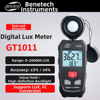 Benetech Vysoko presný Digitálny Merač Osvitnosti, Ručný, Batériou Napájaný, Priemyselného Stupňa