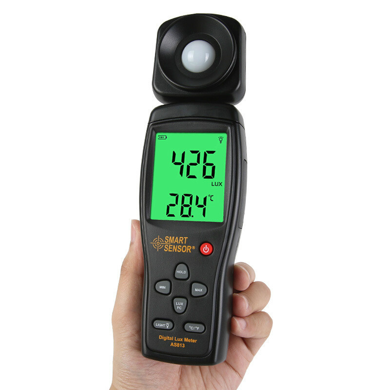 Digitalni iluminometar AS213, raspon mjerenja 1–200000 lux, rezolucija 1 lux, napajanje 9V baterijom