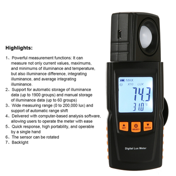 GM1020 digitalni višenamjenski luxmeter s visokim stupnjem preciznosti mjerenja i pohranom podataka