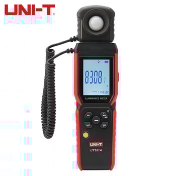 UT381A digitálny luxmetr, ručne ovládaný, značka Uni-T, napájanie 3×AAA, vysoká presnosť