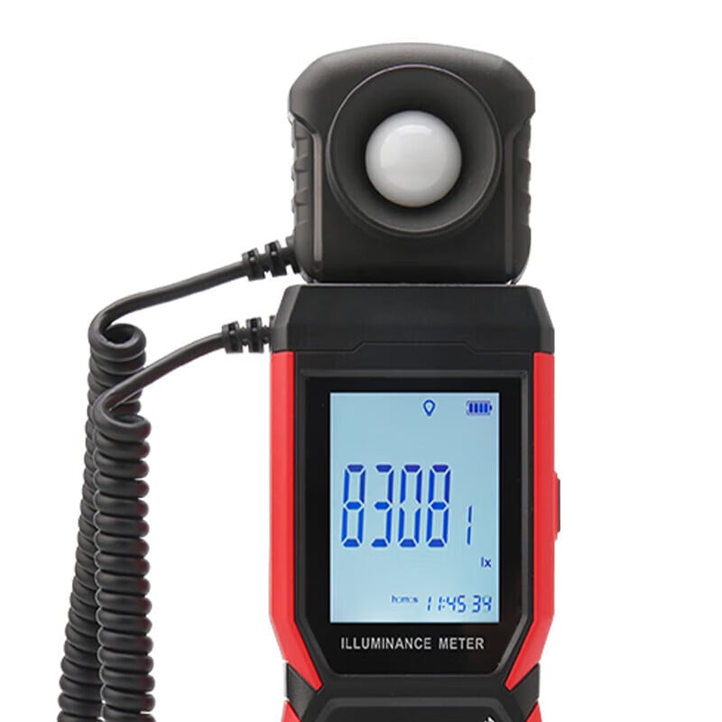 UT381A digitálny luxmetr, ručne ovládaný, značka Uni-T, napájanie 3×AAA, vysoká presnosť