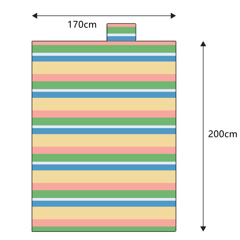 Kültéri kemping matrac, vízálló és nedvességálló, 100% poliészter, modell CSB, 4–6 fő számára.